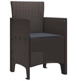 VidaXL Tuinstoel 2 pcs Bruin 53 x 49 x 85 cm PP