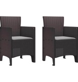 VidaXL Tuinstoel 2 pcs Bruin 53 x 49 x 85 cm PP