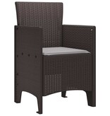 VidaXL Tuinstoel 2 pcs Bruin 53 x 49 x 85 cm PP