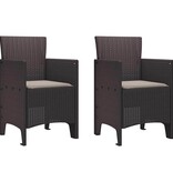 VidaXL Tuinstoel 2 pcs Bruin 53 x 49 x 85 cm PP