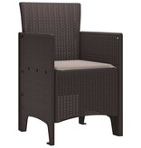 VidaXL Tuinstoel 2 pcs Bruin 53 x 49 x 85 cm PP