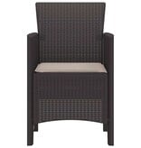 VidaXL Tuinstoel 2 pcs Bruin 53 x 49 x 85 cm PP