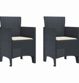 VidaXL Tuinstoel 2 pcs Antraciet 53 x 49 x 85 cm PP