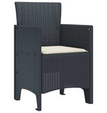 VidaXL Tuinstoel 2 pcs Antraciet 53 x 49 x 85 cm PP