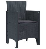 VidaXL Tuinstoel 2 pcs Antraciet 53 x 49 x 85 cm PP