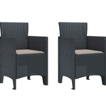 VidaXL Tuinstoel 2 pcs Antraciet 53 x 49 x 85 cm PP