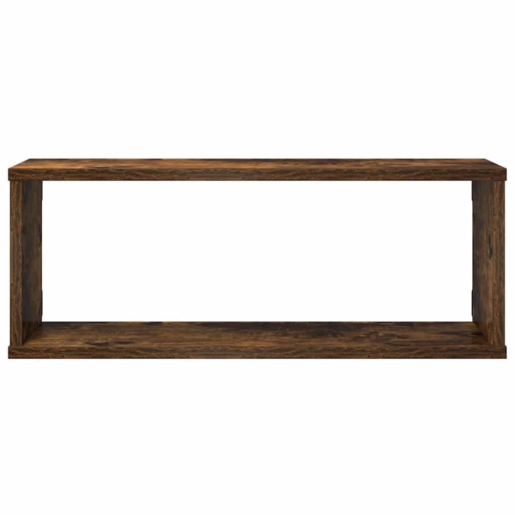 VidaXL Wandschappen kubus 4 st 60x15x23 cm bewerkt hout gerookt eiken