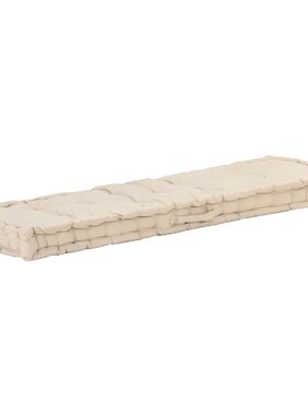 VidaXL Palletvloerkussen 120x40x7 cm katoen beige