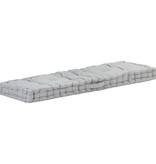 VidaXL Palletvloerkussen 120x40x7 cm katoen grijs