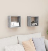 VidaXL Wandschappen kubus 2 st 26x15x26 cm betongrijs