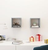 VidaXL Wandschappen kubus 2 st 26x15x26 cm betongrijs