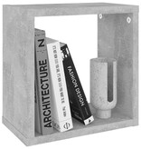 VidaXL Wandschappen kubus 2 st 26x15x26 cm betongrijs