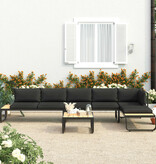 VidaXL 4-delige Tuinhoekbankenset met kussens aluminium en HKC