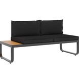 VidaXL 4-delige Tuinhoekbankenset met kussens aluminium en HKC