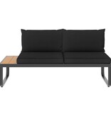 VidaXL 4-delige Tuinhoekbankenset met kussens aluminium en HKC