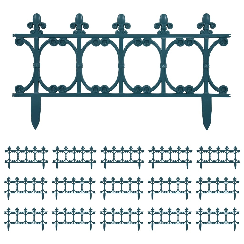 VidaXL Gazonranden 16 st 10 m PP groen