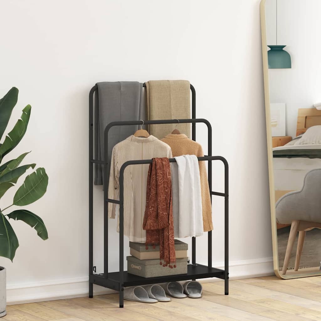 VidaXL Kledingrek Zwart eiken 60 x 30 x 100.5 cm Bewerkt hout