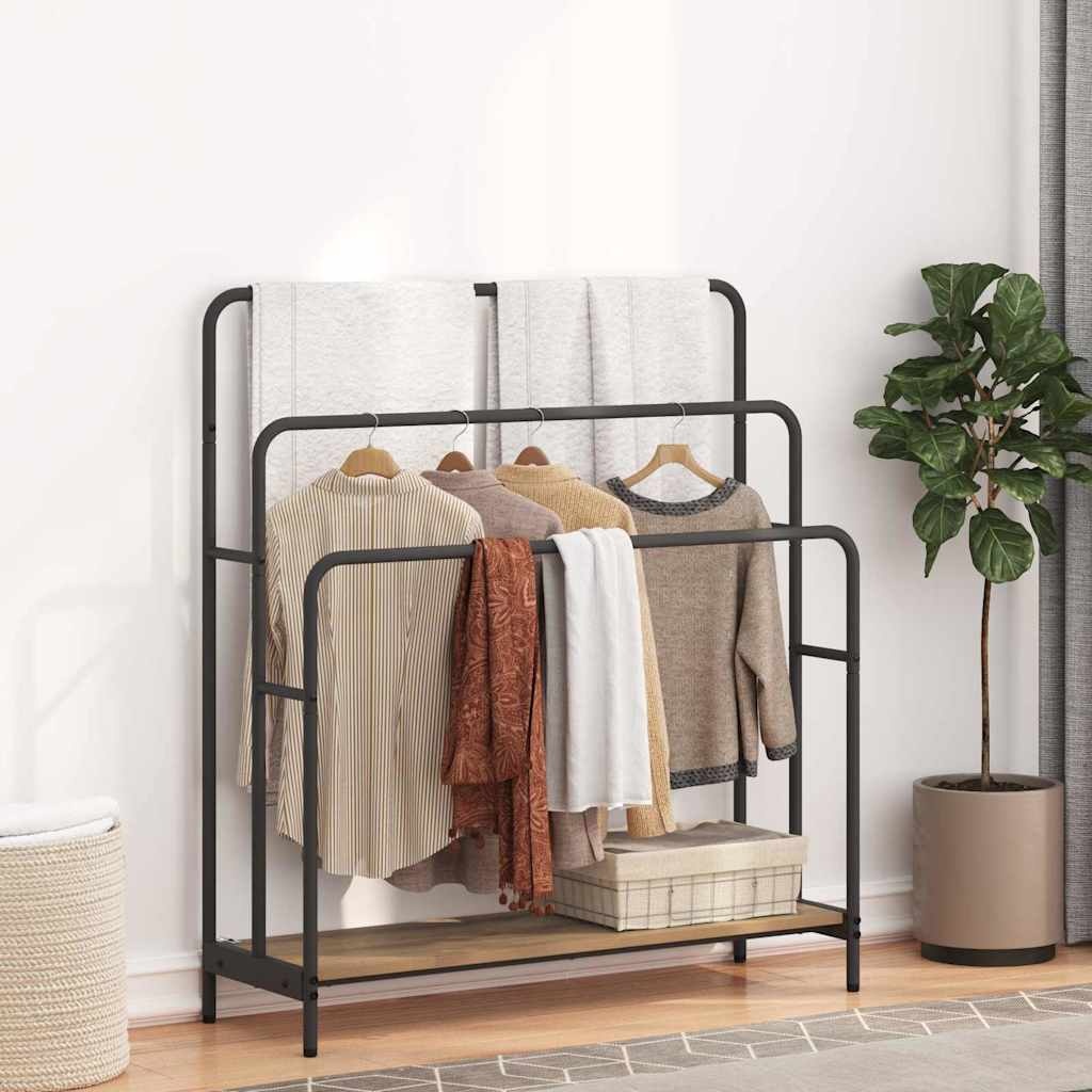 VidaXL Kledingrek met plank artisanaal eikenkleurig 90 x 30 x 100,5 cm