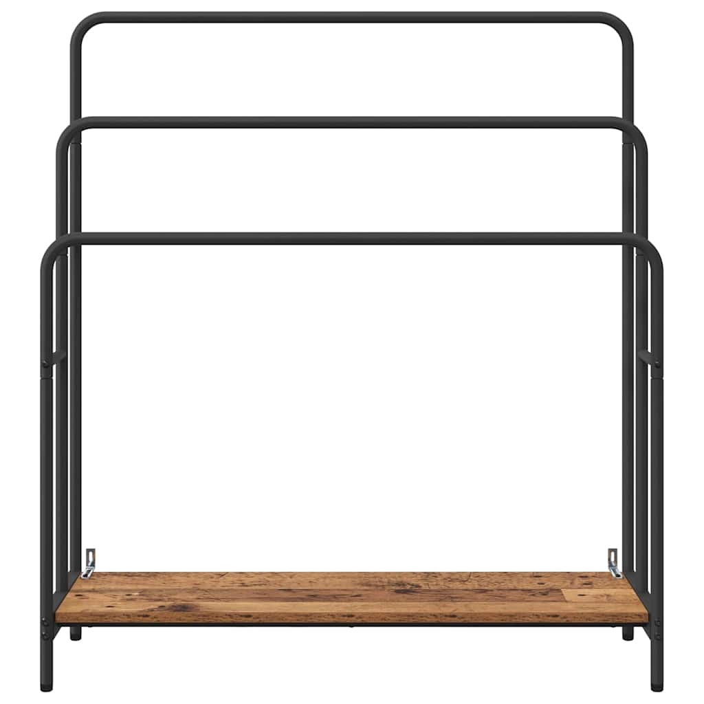 VidaXL Kledingrek met plank Oud hout 90 x 30 x 100,5 cm Bewerkt hout