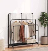 VidaXL Kledingrek Zwart eiken 90 x 30 x 100,5 cm Bewerkt hout