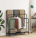 VidaXL Kledingrek Zwart eiken 90 x 30 x 100,5 cm Bewerkt hout