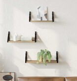 VidaXL Wandplankenset 3 pcs artisanaal eikenkleurig 37 x 12 x 13 cm