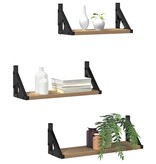 VidaXL Wandplankenset 3 pcs artisanaal eikenkleurig 37 x 12 x 13 cm