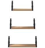 VidaXL Wandplankenset 3 pcs artisanaal eikenkleurig 37 x 12 x 13 cm