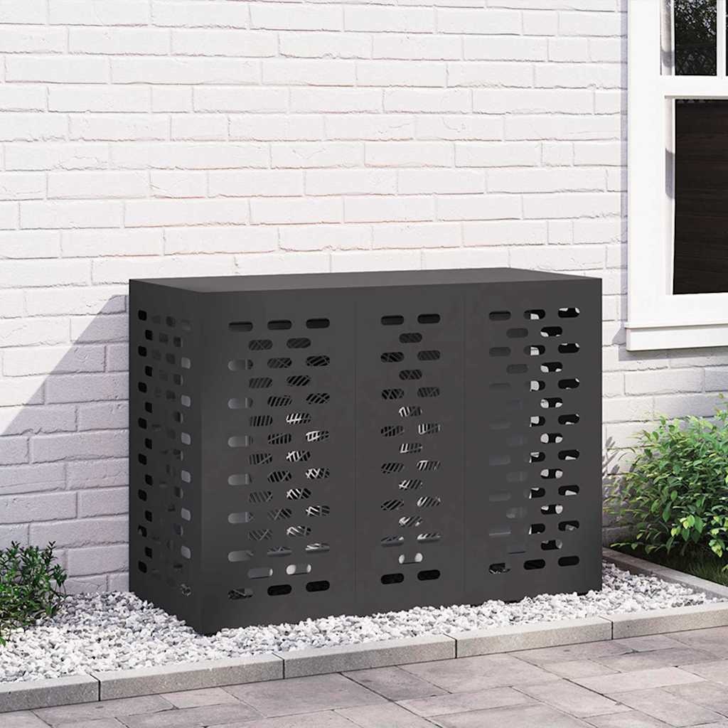 VidaXL Airconditioner hoes Zwart 110 x 50 x 80 cm Staal