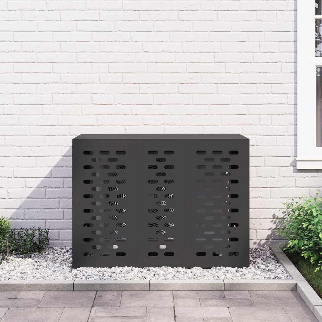 VidaXL Airconditioner hoes Zwart 110 x 50 x 80 cm Staal