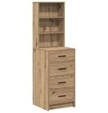 VidaXL Highboard artisanaal eikenkleurig 40 x 41 x 135 cm Bewerkt hout