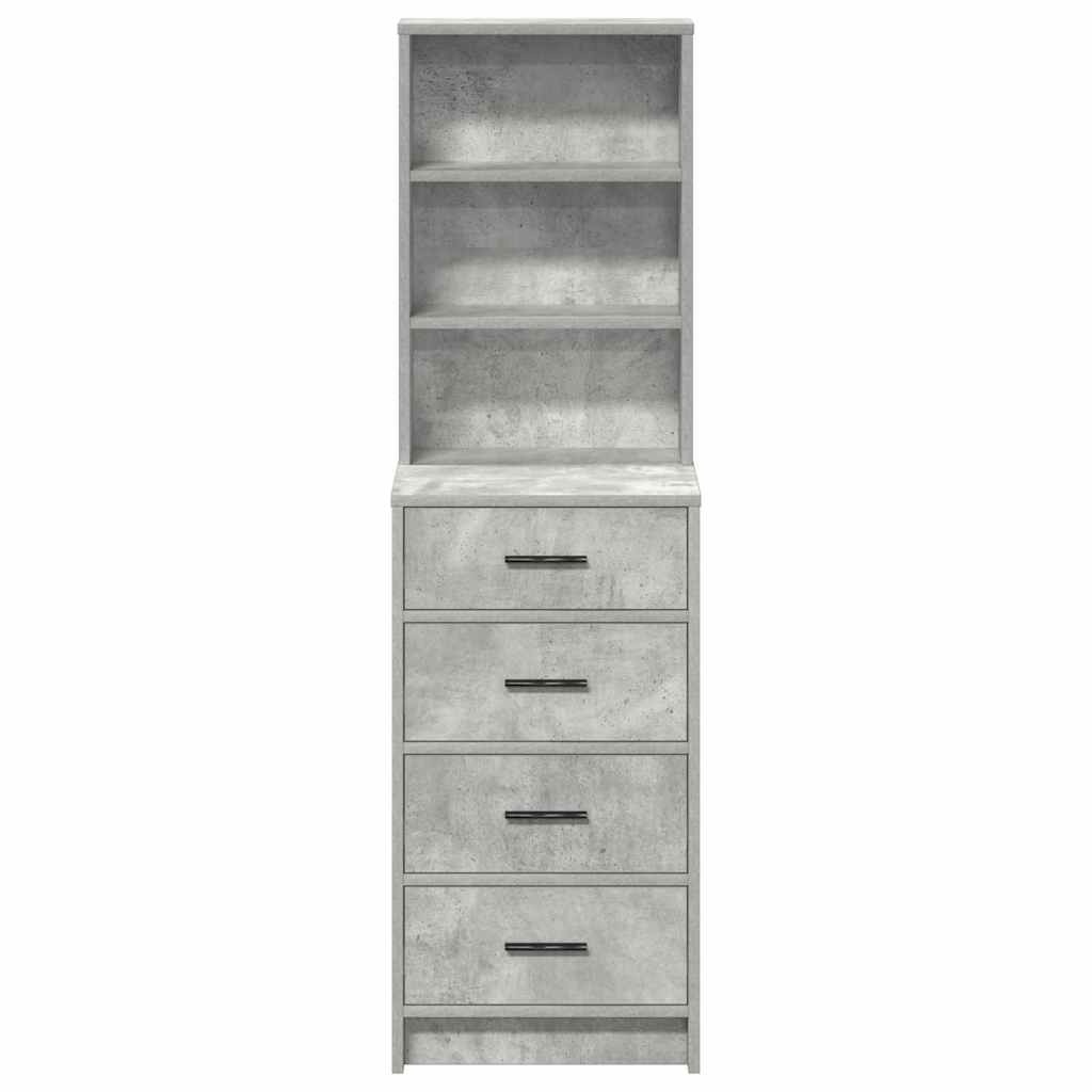 VidaXL Highboard met lade Betongrijs 40 x 41 x 135 cm Bewerkt hout