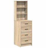 VidaXL Highboard met lade Sonoma eiken 40 x 41 x 135 cm Bewerkt hout