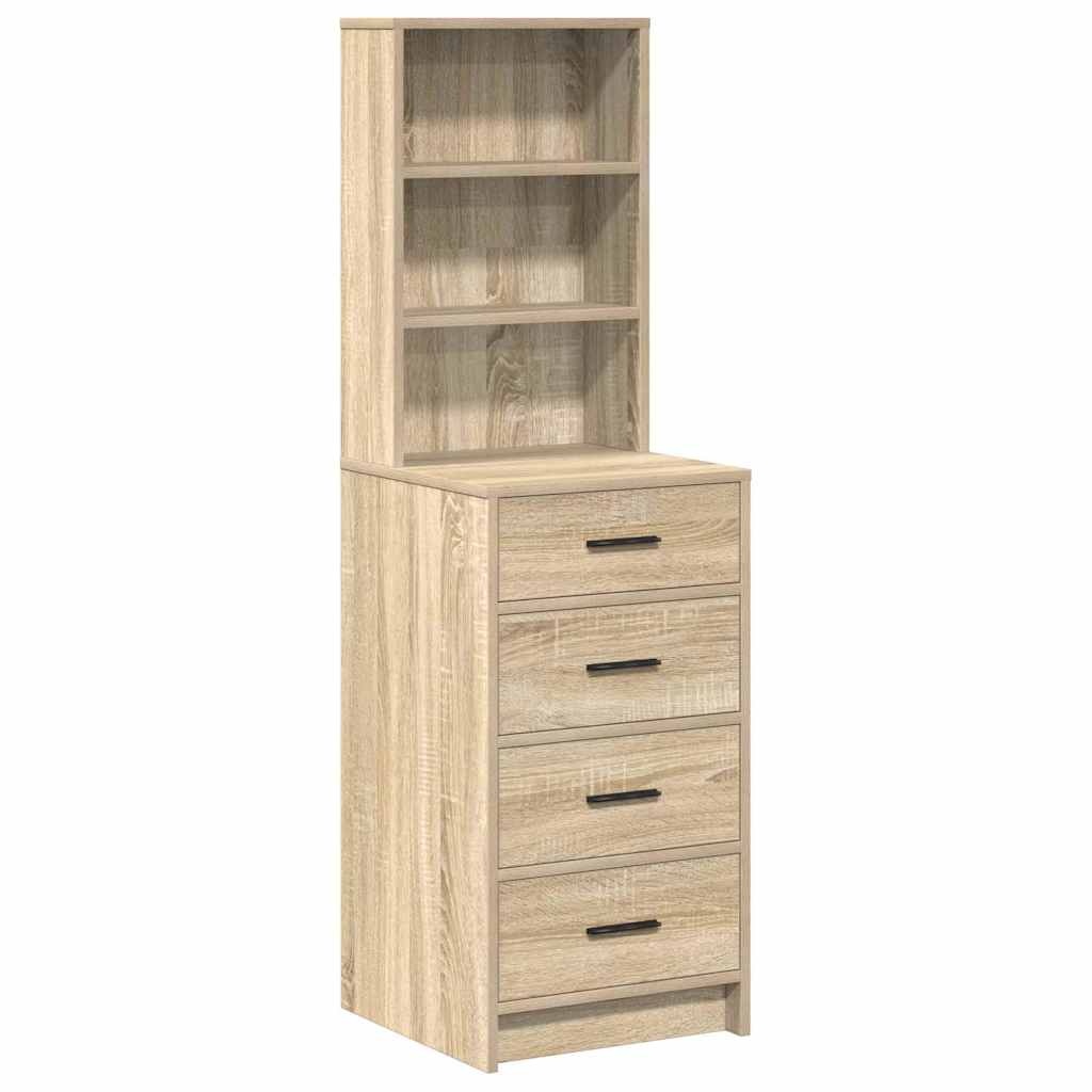 VidaXL Highboard met lade Sonoma eiken 40 x 41 x 135 cm Bewerkt hout