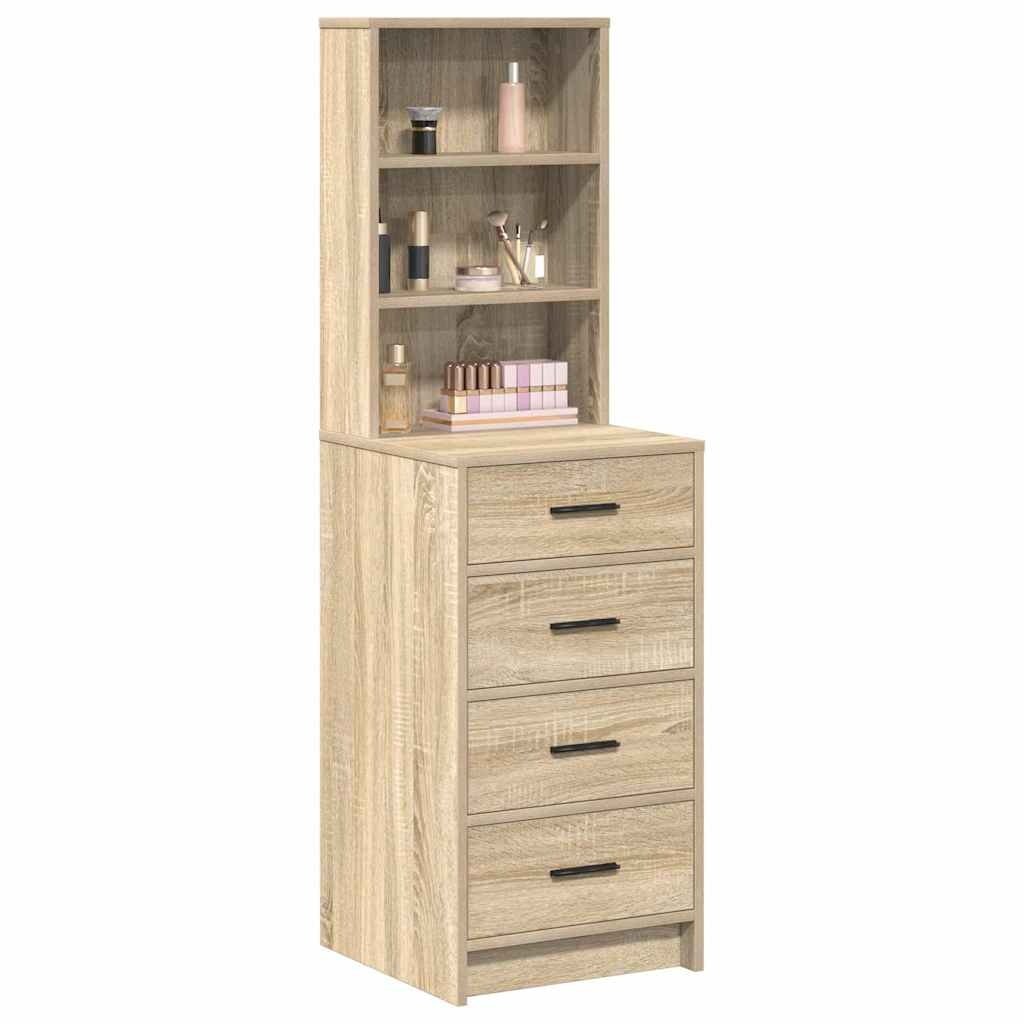 VidaXL Highboard met lade Sonoma eiken 40 x 41 x 135 cm Bewerkt hout
