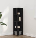 VidaXL Hoekplanken Zwart eiken 33 x 33 x 132 cm Bewerkt hout