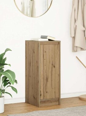 VidaXL Dressoir 29,5x34x76 cm bewerkt hout artisanaal eikenkleur