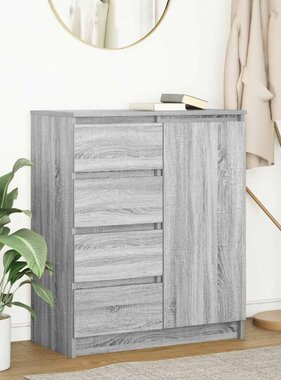 VidaXL Dressoir met lades 71x35x84 cm spaanplaat grijs Sonoma