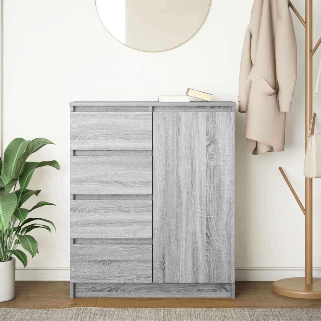 VidaXL Dressoir met lades 71x35x84 cm spaanplaat grijs Sonoma