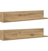 VidaXL Wandschappen 2 st 100x16,5x16,5cm bewerkt hout artisanaal eiken