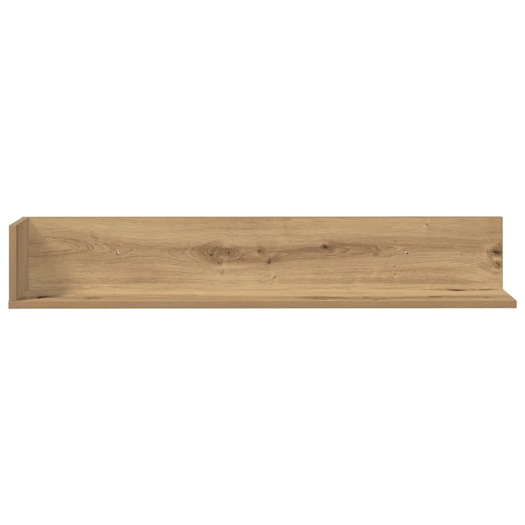 VidaXL Wandschappen 2 st 100x16,5x16,5cm bewerkt hout artisanaal eiken