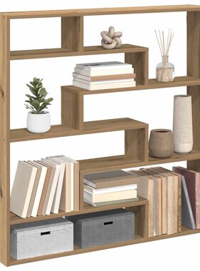 VidaXL Wandschap kubus 7 vakken bewerkt hout artisanaal eikenkleurig