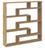 VidaXL Wandschap kubus 7 vakken bewerkt hout artisanaal eikenkleurig