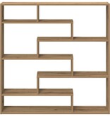 VidaXL Wandschap kubus 7 vakken bewerkt hout artisanaal eikenkleurig