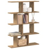 VidaXL Wandschap kubus 12 vakken bewerkt hout artisanaal eikenkleurig