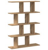 VidaXL Wandschap kubus 12 vakken bewerkt hout artisanaal eikenkleurig