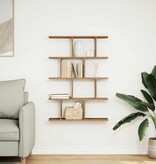 VidaXL Wandschap kubus 12 vakken bewerkt hout oud houtkleurig