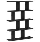 VidaXL Wandschap kubus 12 vakken bewerkt hout zwart