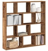 VidaXL Wandschap kubus 12 vakken bewerkt hout oud houtkleurig