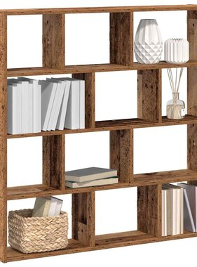 VidaXL Wandschap kubus 12 vakken bewerkt hout oud houtkleurig